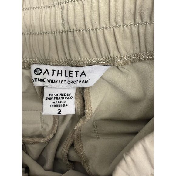 ATHLETA Avenue Wide Leg Crop Pant. Pull On. Womens. Beige. Sz 2 - Picture 8 of 11